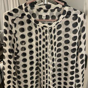 Banana Republic White and Black Polka Dot Blouse, size XS